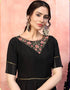 Traditional Function Wear Gown Collection Black Silk Gown Close-up View