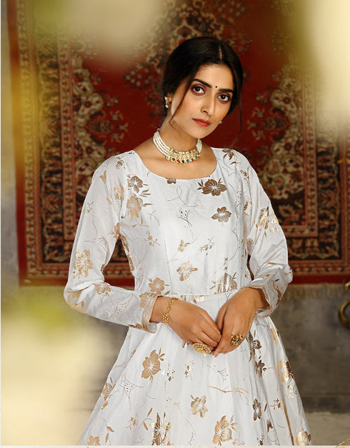 Traditional Function Wear Gown Collection White Taffeta Gown Back View