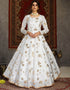 Traditional Function Wear Gown Collection White Taffeta Gown Front View