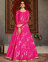 Traditional Function Wear Gown Collection Deep Pink Taffeta Gown Front View
