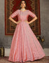 Traditional Function Wear Gown Collection Pink Taffeta Gown Close-up View