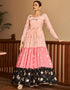 Traditional Function Wear Gown Collection Sweet Pink Georgette Gown Close-up View