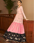 Traditional Function Wear Gown Collection Sweet Pink Georgette Gown Back View