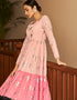Traditional Function Wear Gown Collection Sweet Pink Georgette Gown Side View