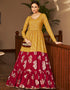 Traditional Function Wear Gown Collection Mustard Georgette Gown Front View