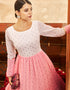 Traditional Function Wear Gown Collection Baby Pink Georgette Gown Side View