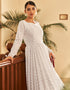 Traditional Function Wear Gown Collection White Georgette Gown Side View