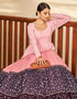 Traditional Function Wear Gown Collection Baby Pink Georgette Gown Back View