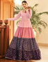 Traditional Function Wear Gown Collection Baby Pink Georgette Gown Front View
