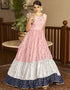 Traditional Function Wear Gown Collection Sweet Pink Georgette Gown Close-up View