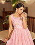 Traditional Function Wear Gown Collection Sweet Pink Georgette Gown Side View