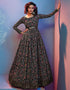 Traditional Function Wear Gown Collection Black Natural Crepe Gown Front View