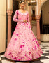 Traditional Function Wear Gown Collection Pink Cotton Gown Close-up View