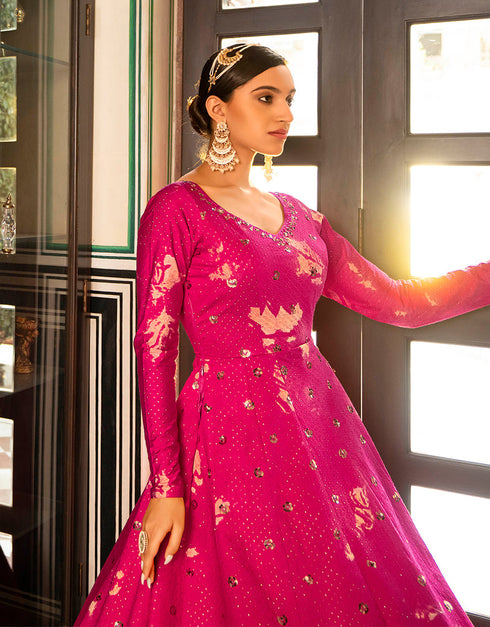 Traditional Function Wear Gown Collection Rani Cotton Gown Close-up View