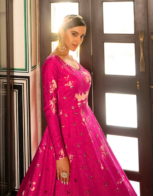 Traditional Function Wear Gown Collection Rani Cotton Gown Back View
