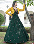 Traditional Function Wear Gown Collection Green Cotton Gown Front View