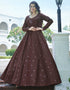 Traditional Function Wear Gown Collection Dark Maroon Cotton Gown Close-up View