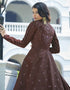 Traditional Function Wear Gown Collection Dark Maroon Cotton Gown Side View