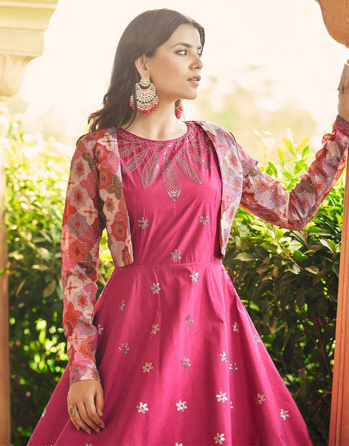 Traditional Function Wear Gown Collection Rani Cotton Gown Back View