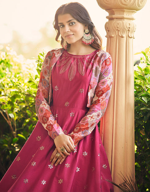 Traditional Function Wear Gown Collection Rani Cotton Gown Side View