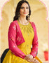 Traditional Function Wear Gown Collection Yellow Cotton Gown Back View