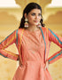 Traditional Function Wear Gown Collection Peach Cotton Gown Back View