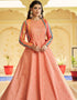 Traditional Function Wear Gown Collection Peach Cotton Gown Front View