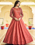 Traditional Function Wear Gown Collection Dusty Orange Cotton Gown Close-up View