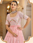 Traditional Function Wear Gown Collection Pink Georgette Gown Side View