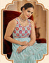 Traditional Function Wear Gown Collection Sky Blue Georgette Gown Side View