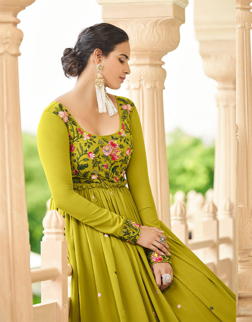 Traditional Function Wear Gown Collection Floracence Georgette Gown Back View