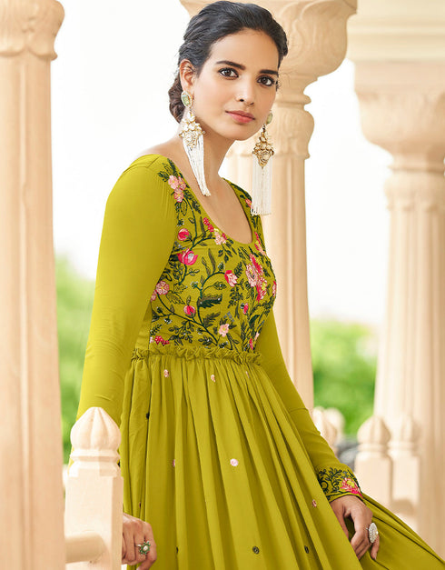 Traditional Function Wear Gown Collection Floracence Georgette Gown Side View
