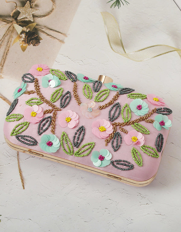 Blue Heavy Designer Handworked Clutches-Accessories