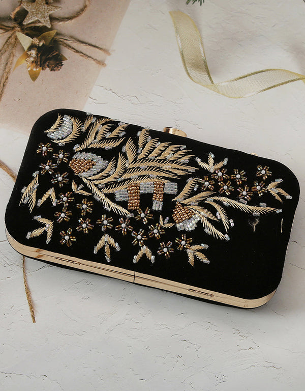 Navy Blue Heavy Designer Handworked Clutches-Accessories