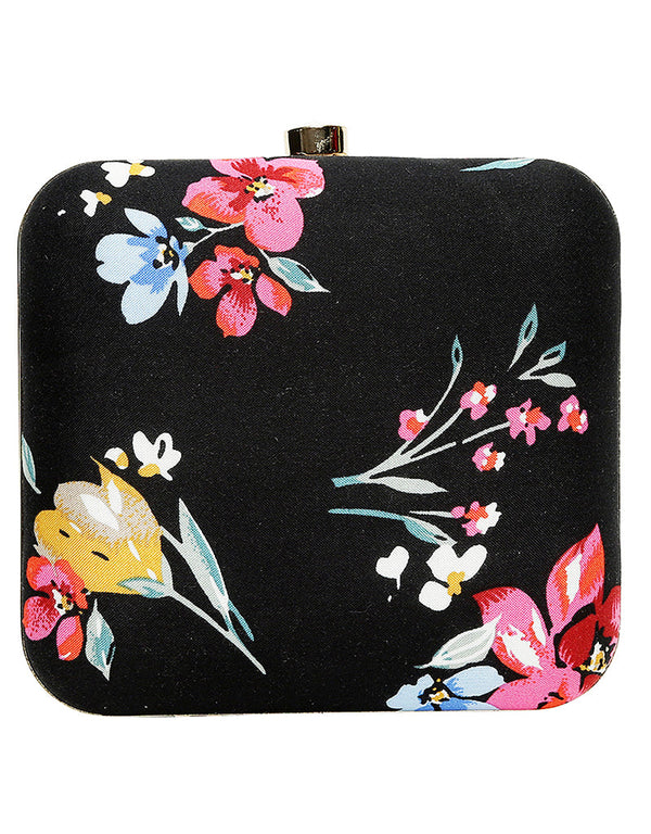 White Designer Printed Heavy Clutches-Accessories