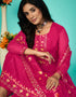 Designer Function Wear Organza Salwar Suit Collection Pink Organza Pant Straight Close-up View
