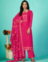 Designer Function Wear Organza Salwar Suit Collection Pink Organza Pant Straight Front View