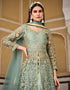 Designer Heavy Butterfky Ner Salwar Suit Collection Sky Blue Pure Butterfly Net Pant Anarkali Front View