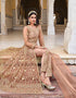 Designer Heavy Butterfky Ner Salwar Suit Collection Peach Pure Butterfly Net Pant Anarkali Back View