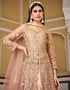 Designer Heavy Butterfky Ner Salwar Suit Collection Peach Pure Butterfly Net Pant Anarkali Front View