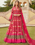 Traditional Function Wear Heavy Readymade Gown With Dupatta Collection Pink Pure Dolla Jacquard Suit Front View