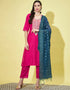 Traditional Function Wear Cotton Silk Blend Readymade Suit Collection Pink Cotton Silk Blend Pant Straight Front View