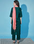 Traditional Function Wear Cotton Silk Blend Readymade Suit Collection Teal Cotton Silk Blend Pant Straight Side View