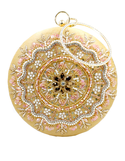 Mint Green Designer Embroidery Heavy Clutches-Accessories