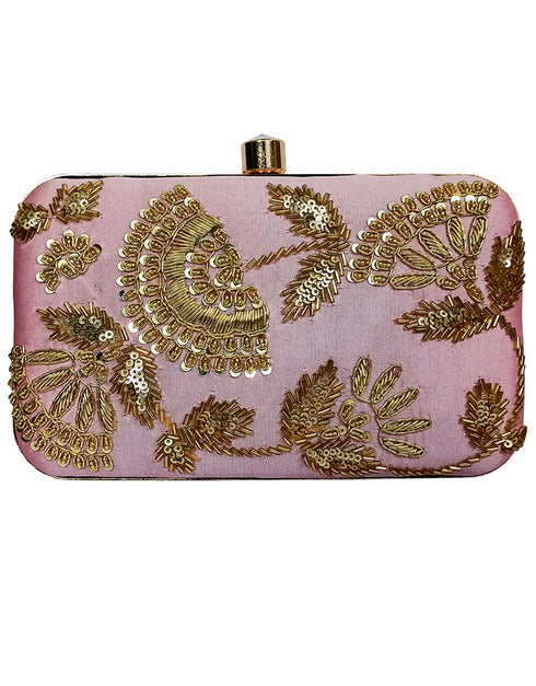 Green Designer Embroidery Heavy Clutches Accessories