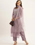 Purple Chanderi Silk Suit Pant