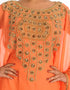 Chic Peach Georgette Hand Embroidery Party Wear Kaftan