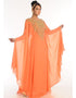 Chic Peach Georgette Hand Embroidery Party Wear Kaftan