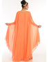 Chic Peach Georgette Hand Embroidery Party Wear Kaftan