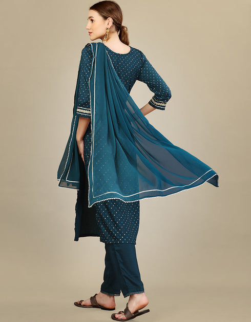 Traditional Function Wear Silk Blend Readymade Suit Collection Morpich Silk Blend Pant Straight Back View